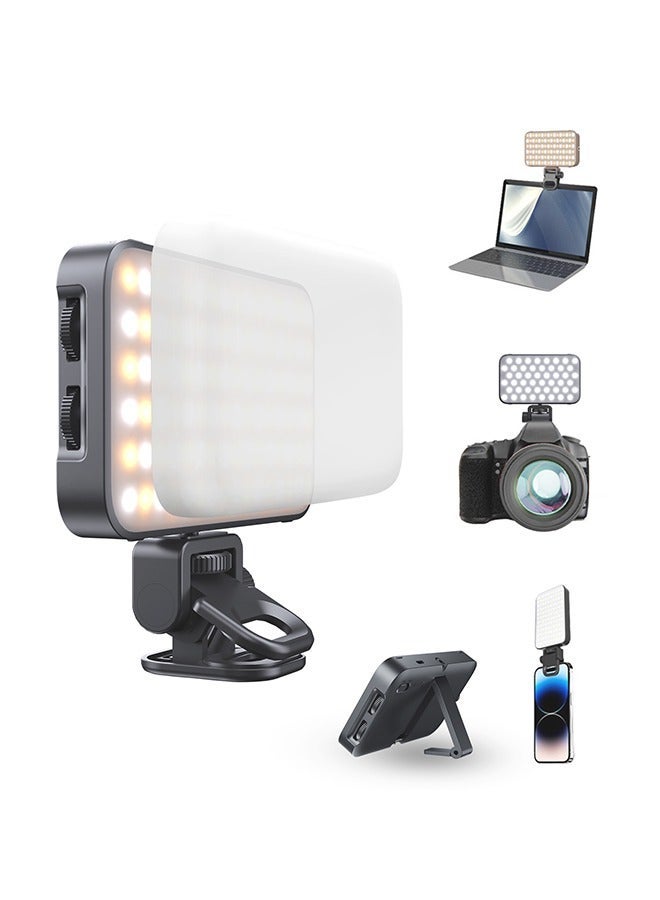 TONEOF 96 LED Cell Phone Light with Soft Diffuser and Stand, Rechargeable Magnetic Portable Selfie Light with Clip, 2500k-9900K Adjustable Lighting for Recording Videos, Cameras, Tablets, Zoom Call, Photography